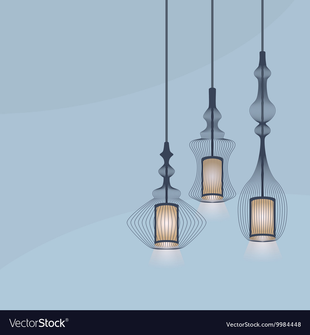 Chandelier lights icons set on blue background Vector Image Chandelier lights icons set on blue background Vector Image