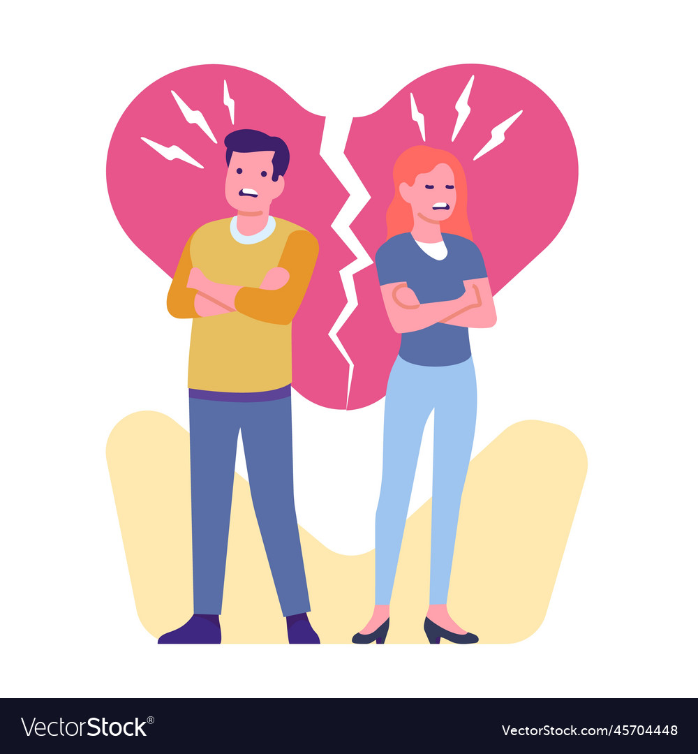 Conflict Between Husband And Wife That Led Vector Image