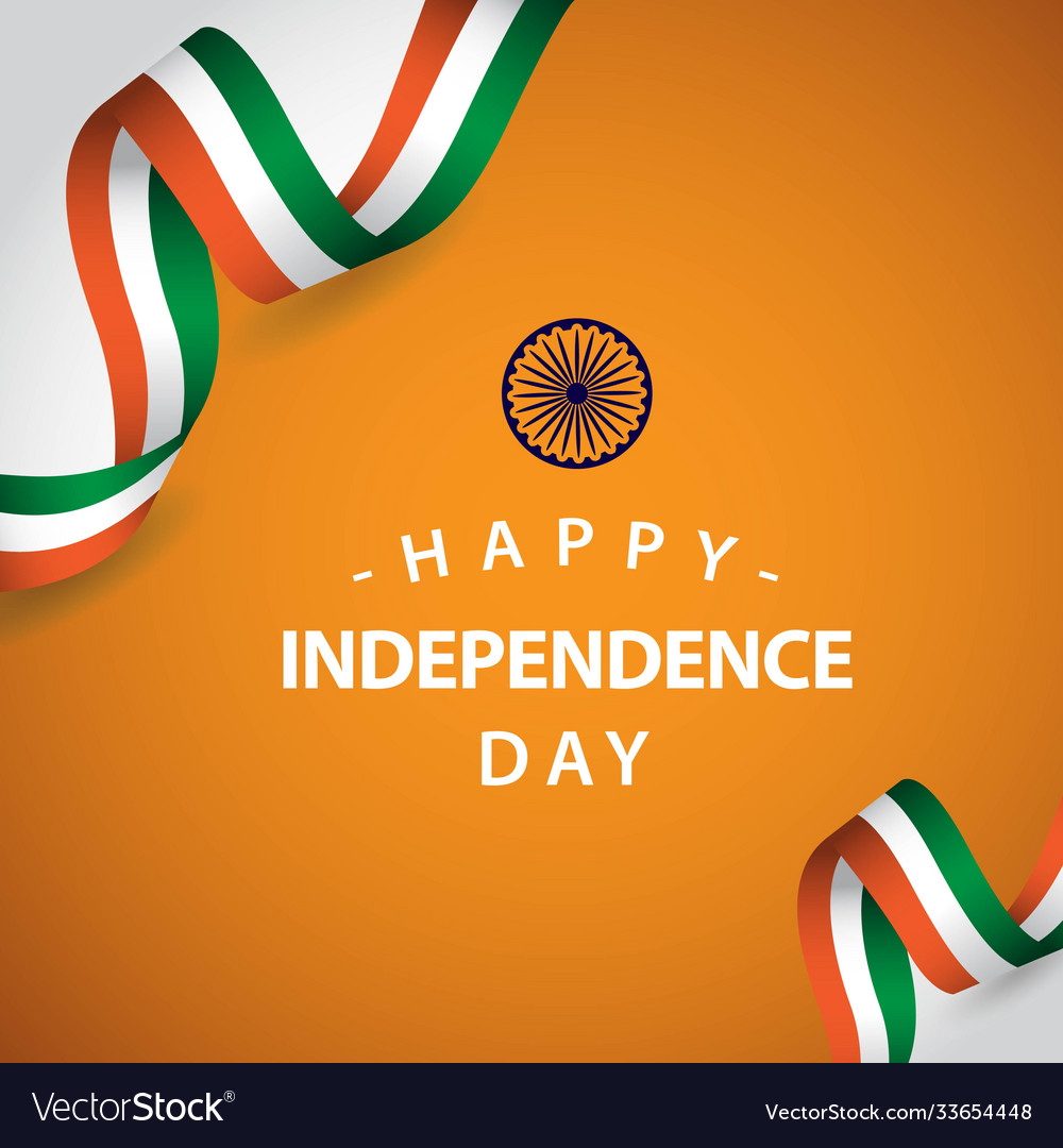 Happy india independent day template design Vector Image