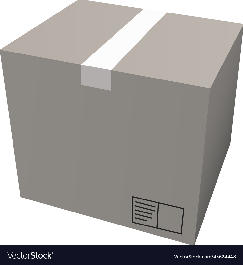 Realistic paper box isolated Royalty Free Vector Image