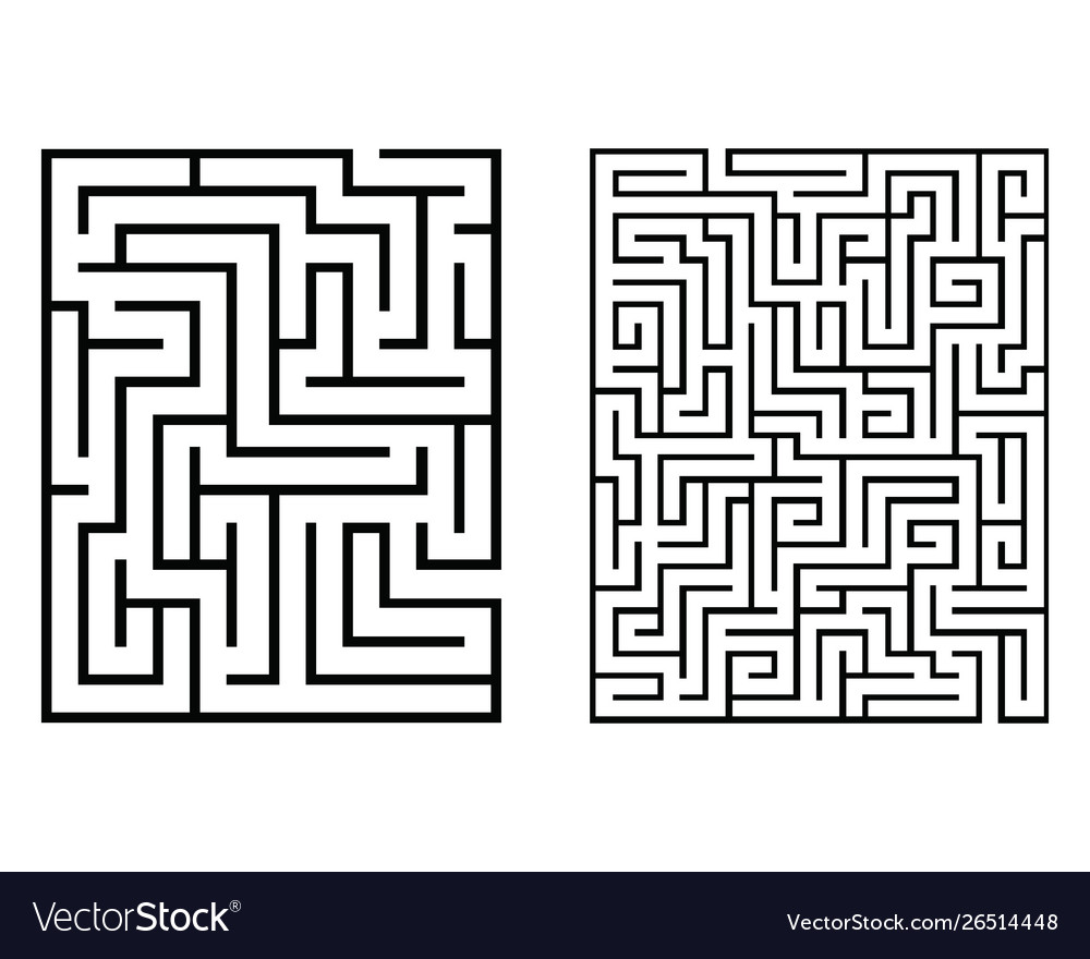 Rectangular labyrinths isolated Royalty Free Vector Image