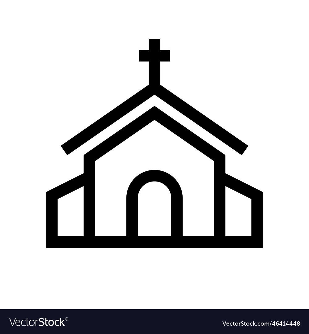 Simple chapel icon or christian church of worship Vector Image