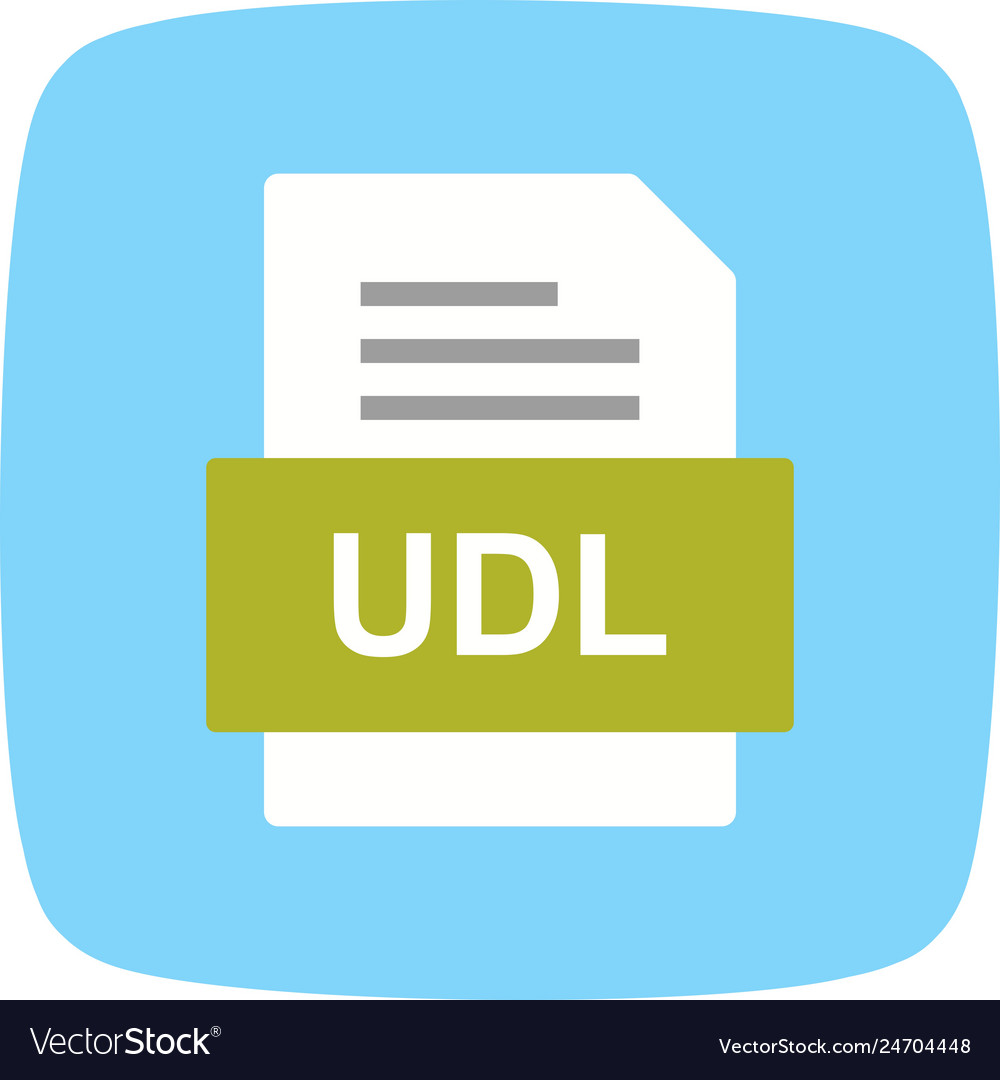 Udl file document icon Royalty Free Vector Image