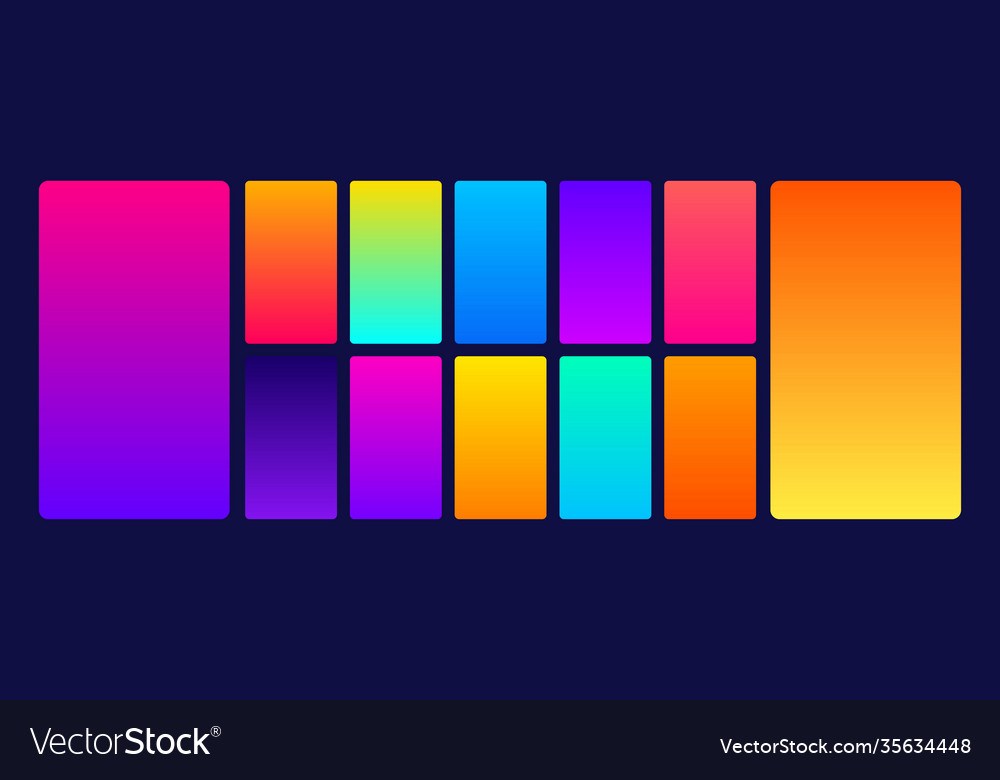 Ui gradient background set vector image Ui gradient background set