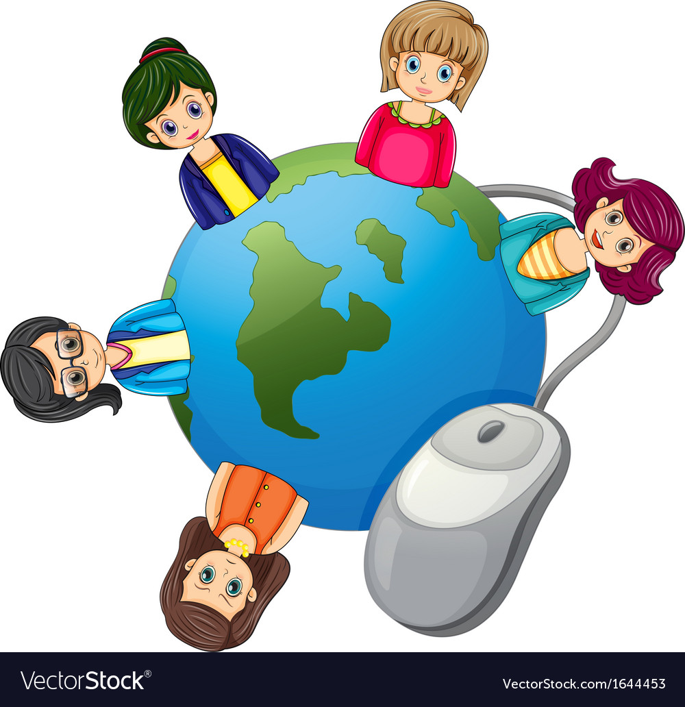 A globe surrounded with businesswomen