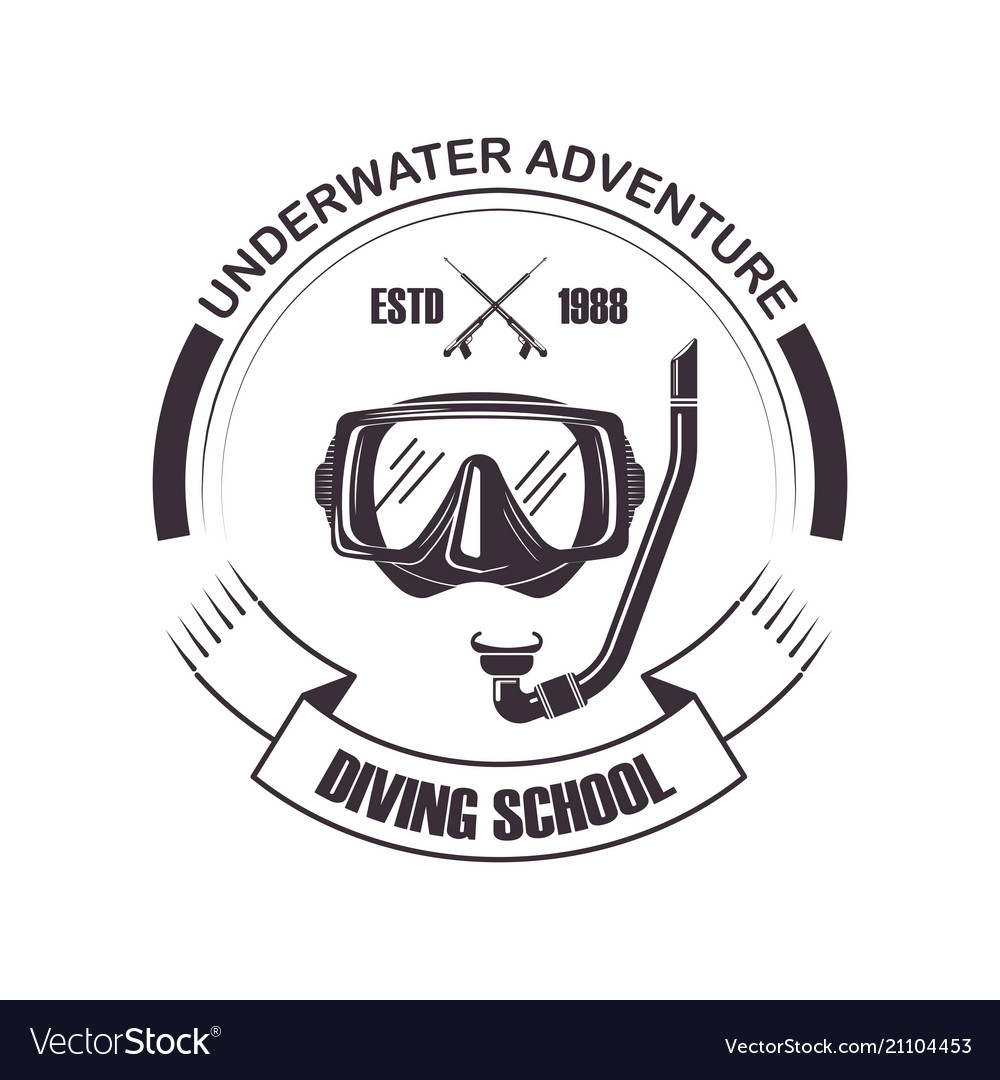 Diving school scuba mask icon Royalty Free Vector Image