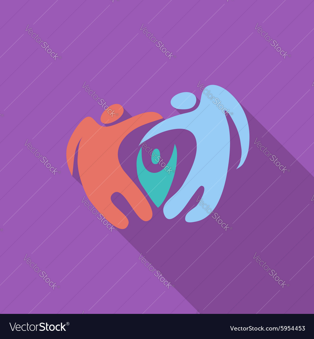 Family flat icon Royalty Free Vector Image - VectorStock