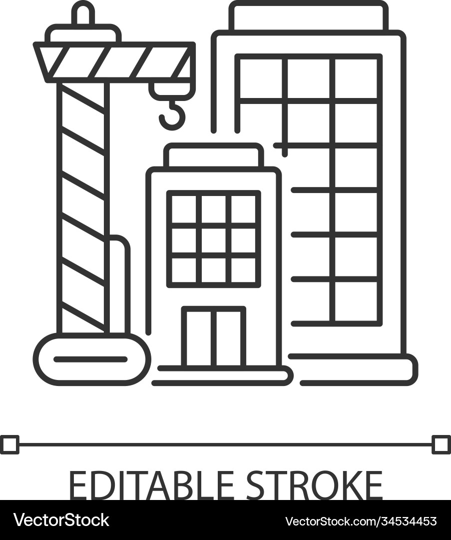 New building pixel perfect linear icon Royalty Free Vector