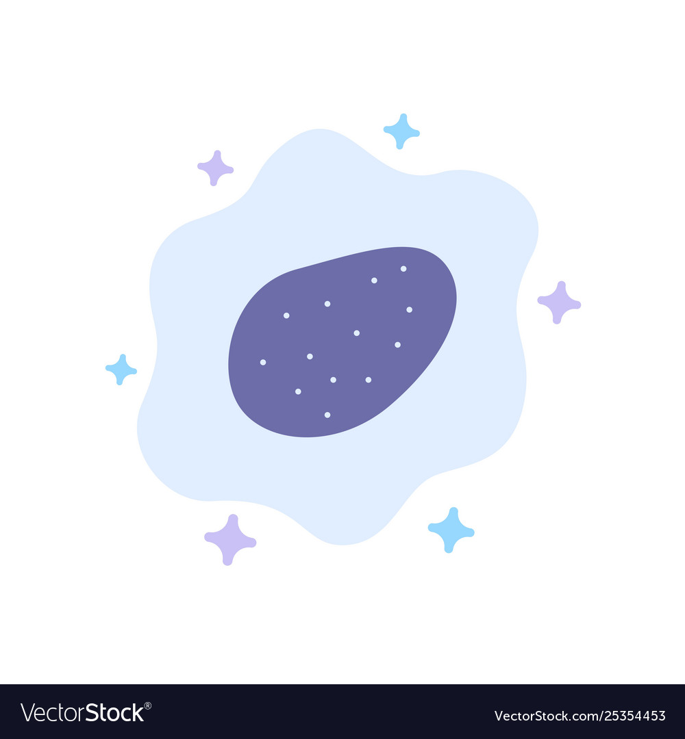 Potato food blue icon on abstract cloud background