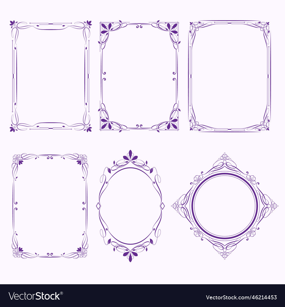 Purple ornamental frame Royalty Free Vector Image