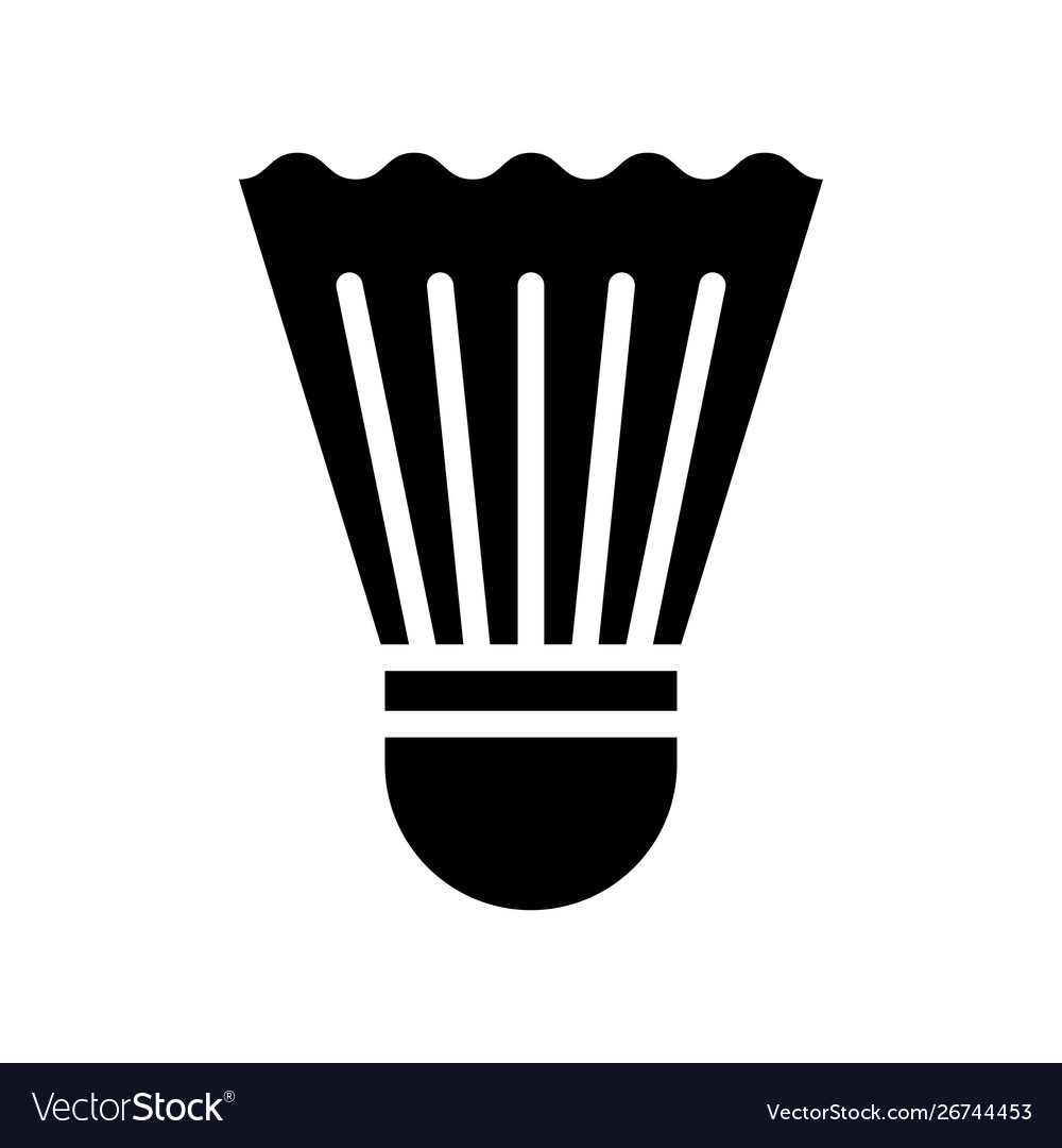 Shuttlecock back to school solid style icon Vector Image