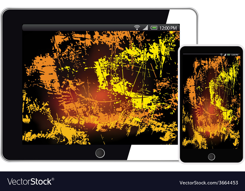 Tablet and smartphone mobile with abstract