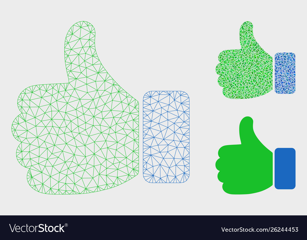 Thumb up mesh carcass Modell und Dreieck