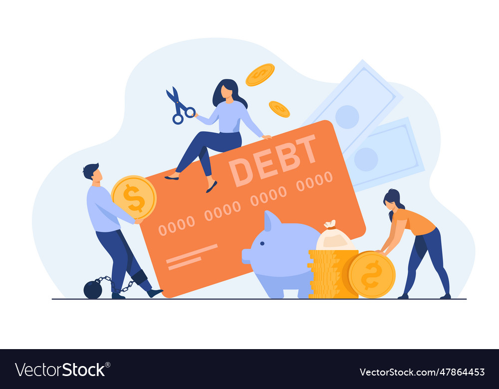 Tiny people in trap of credit card debt