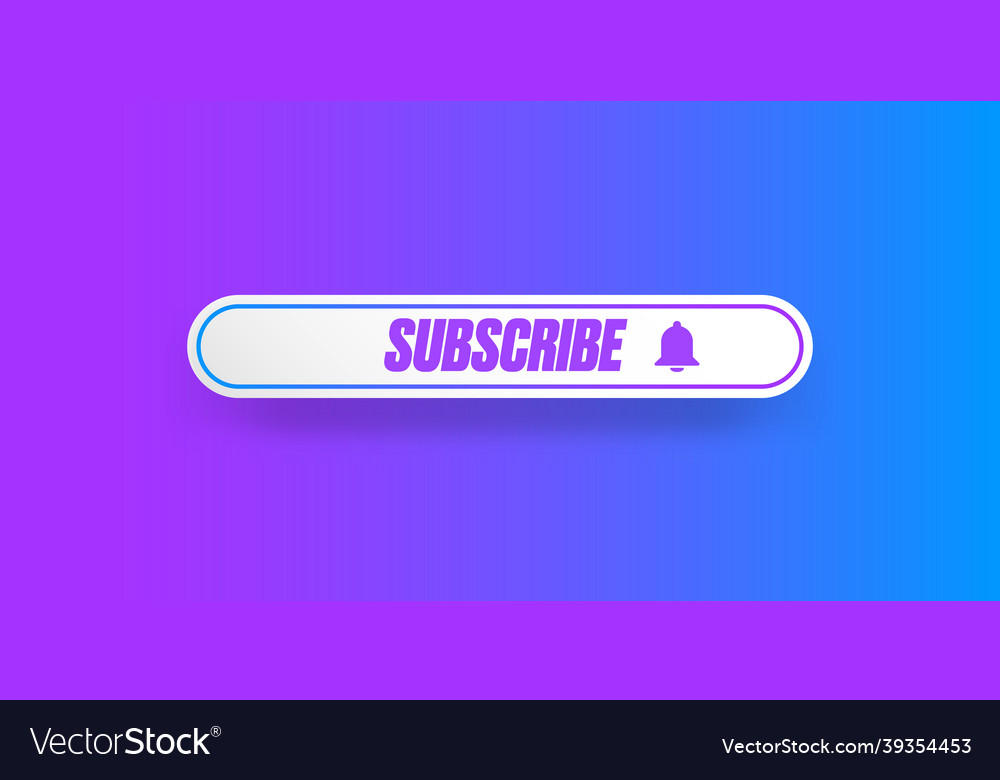 White paper subscribes button with ring bell Vector Image