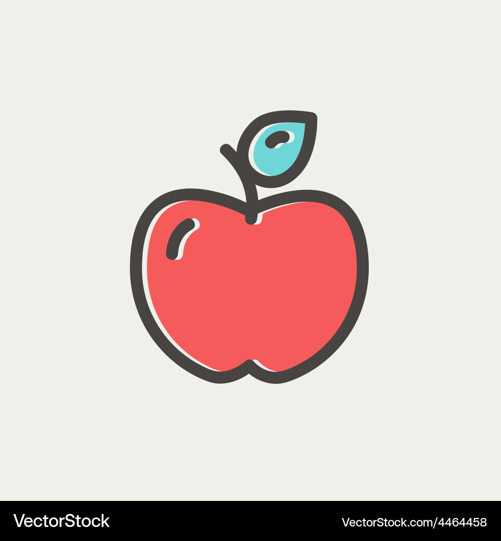 Apple thin line icon Royalty Free Vector Image