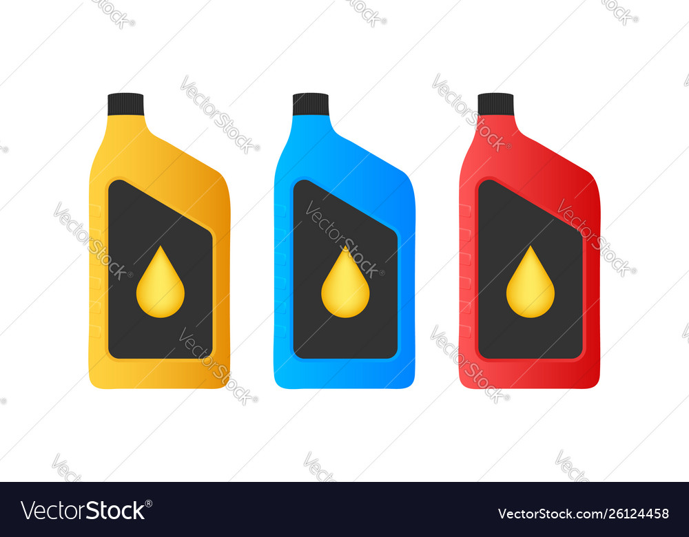 Engine oil plastic bottle package mockup on white