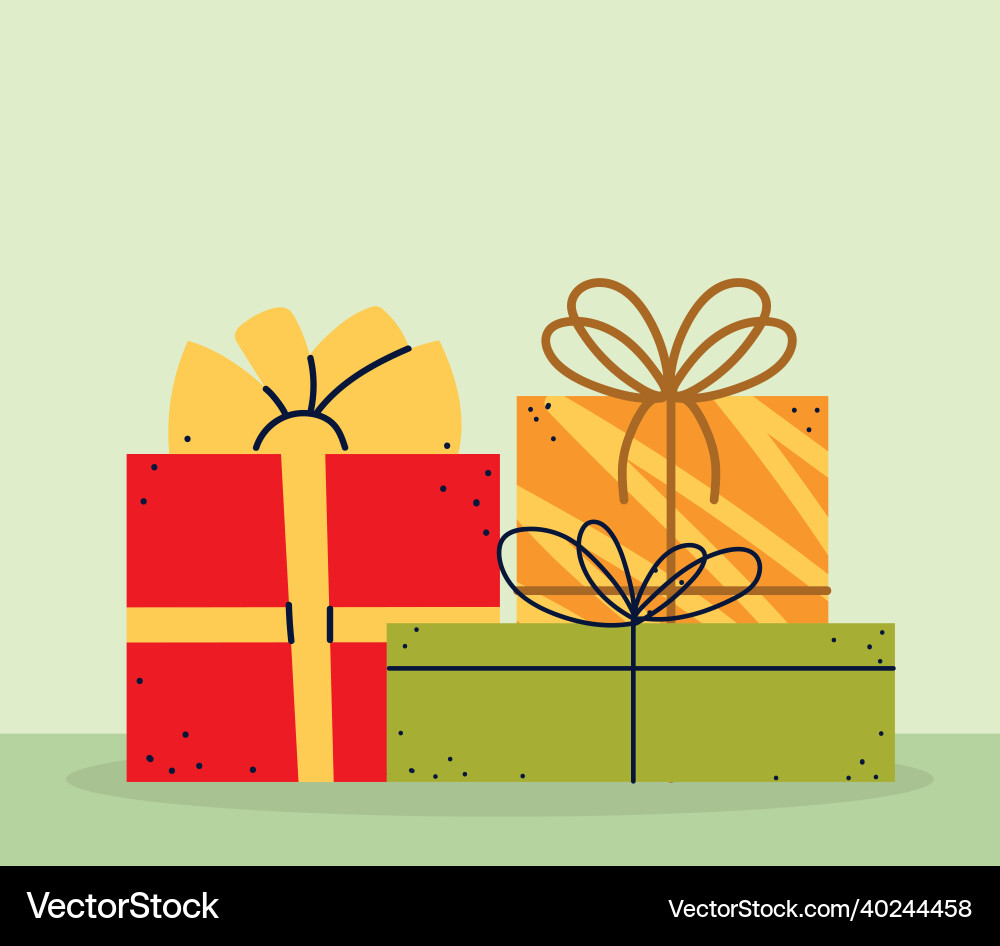 Gift boxes presents Royalty Free Vector Image - VectorStock