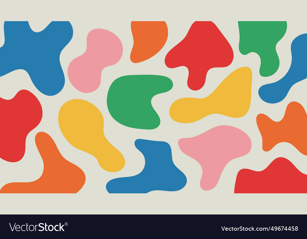 Hand drawn colorful pattern with organic shapes