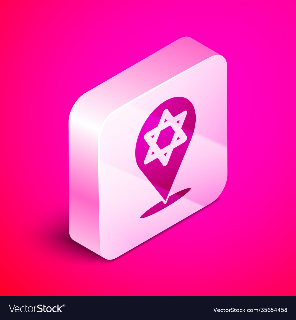 Isometric star david icon isoliert auf rosa