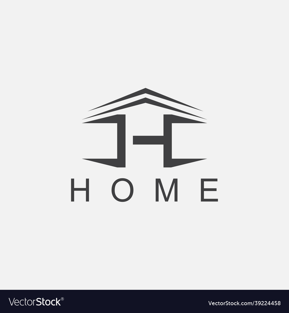 Letter h logo home initial concept icon Royalty Free Vector