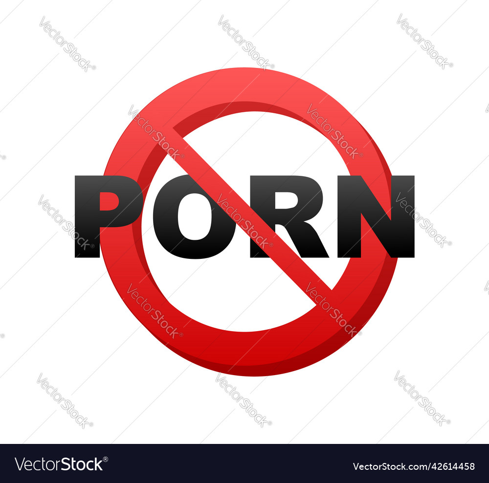 No porn 3d sign red line icon online concept