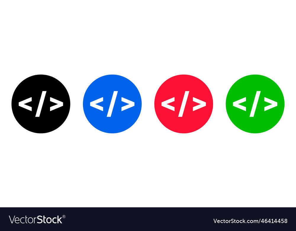 Programming code mark icon set