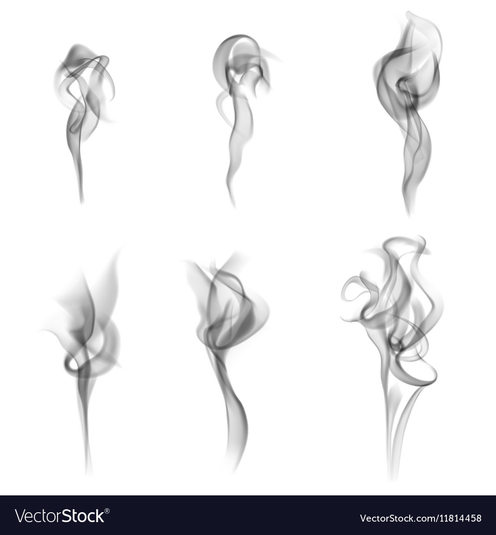 Premium Vector  Set of several realistic transparent smoke or