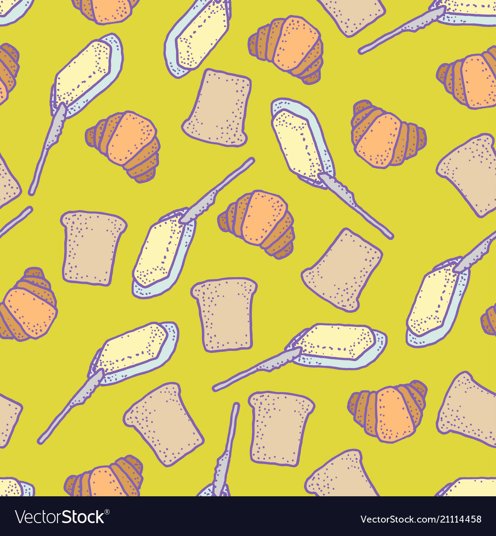 Seamless pattern with colorful bread