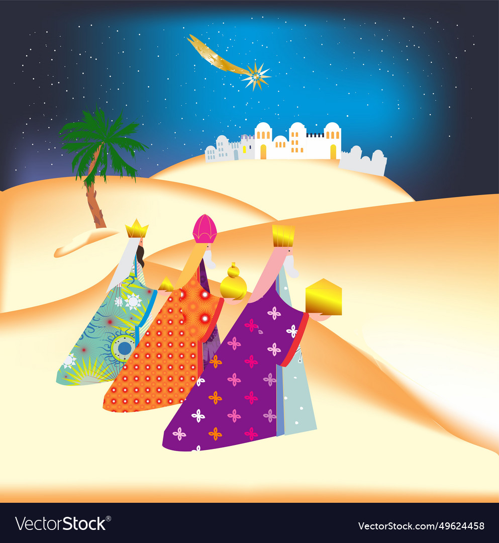 Three kings Royalty Free Vector Image - VectorStock