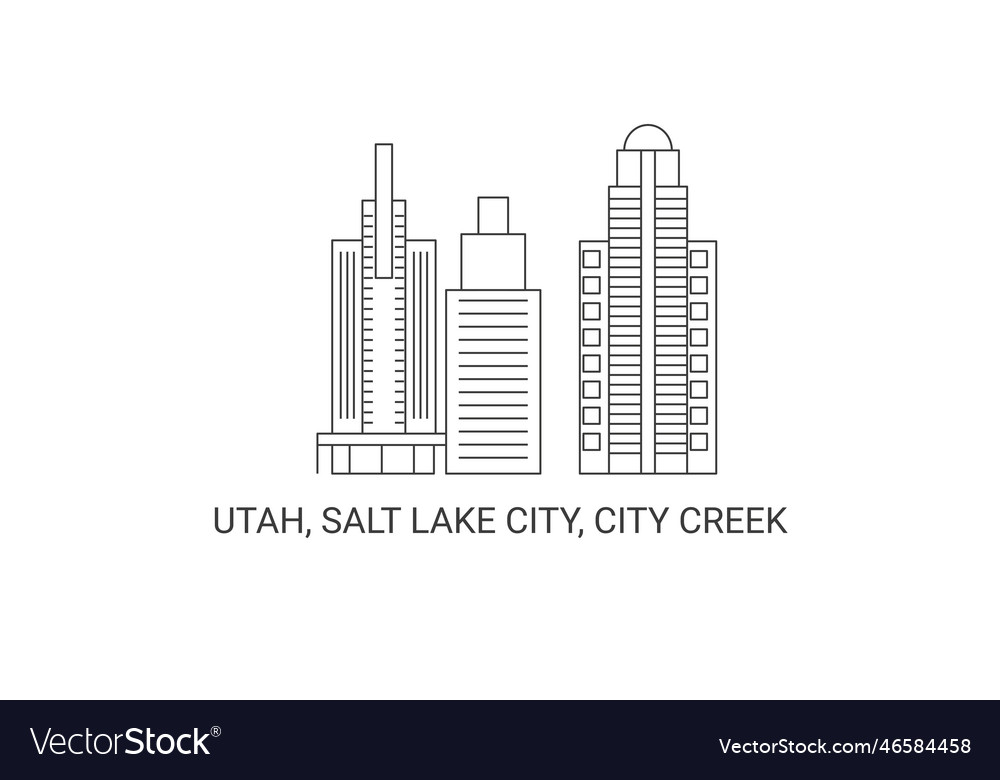 United States Utah Salt Lake City City Creek Vector Image