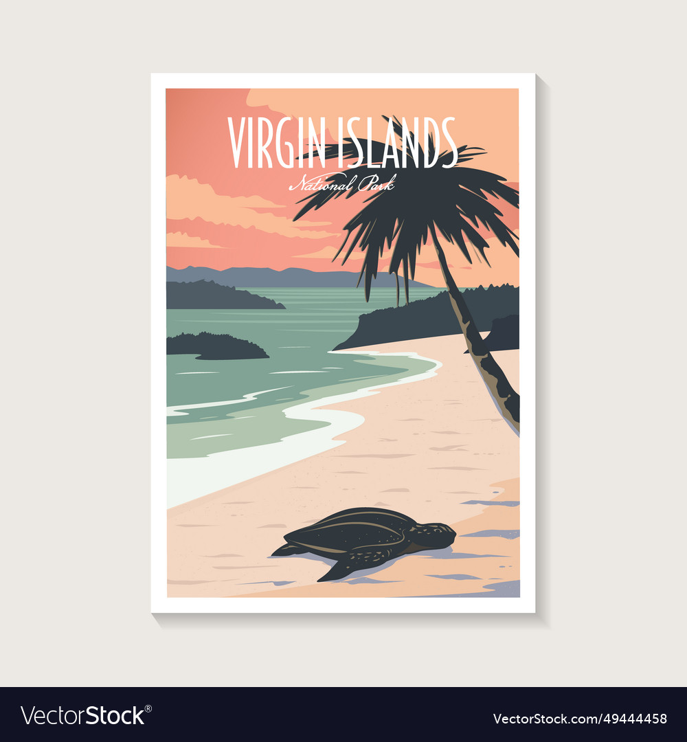 Virgin islands national park poster design Vector Image