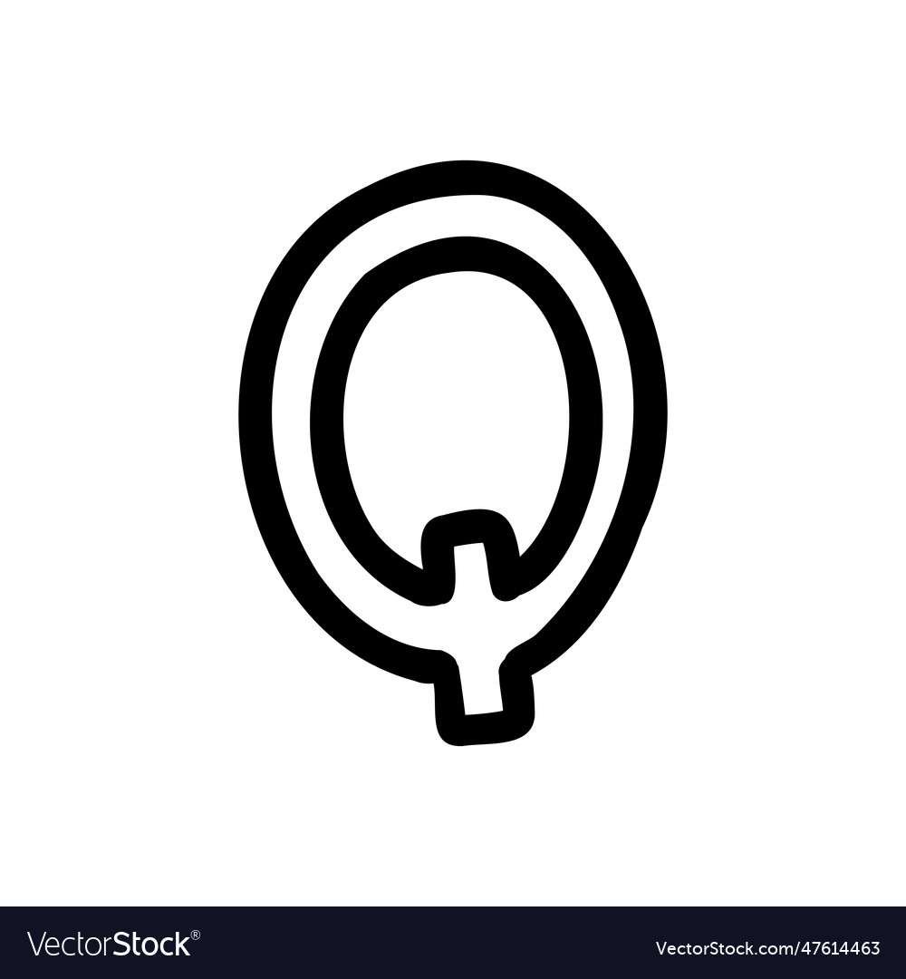 Capital q letter of latin english outline font Vector Image