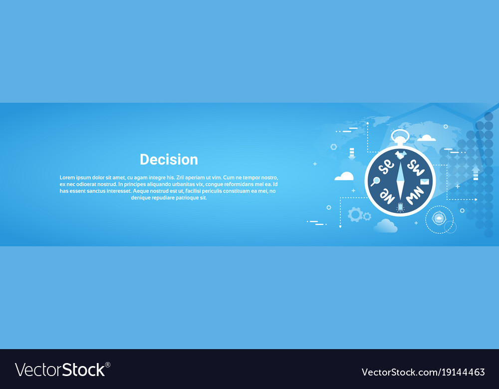 Decision making web horizontal banner with copy