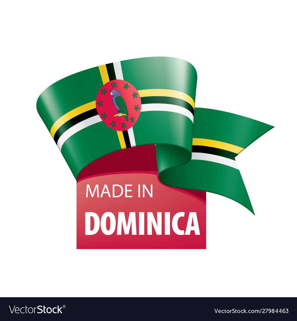 Dominica flag on a white