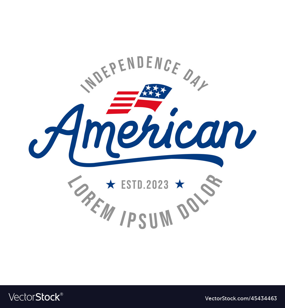 Independence day america isolated round shape Vector Image