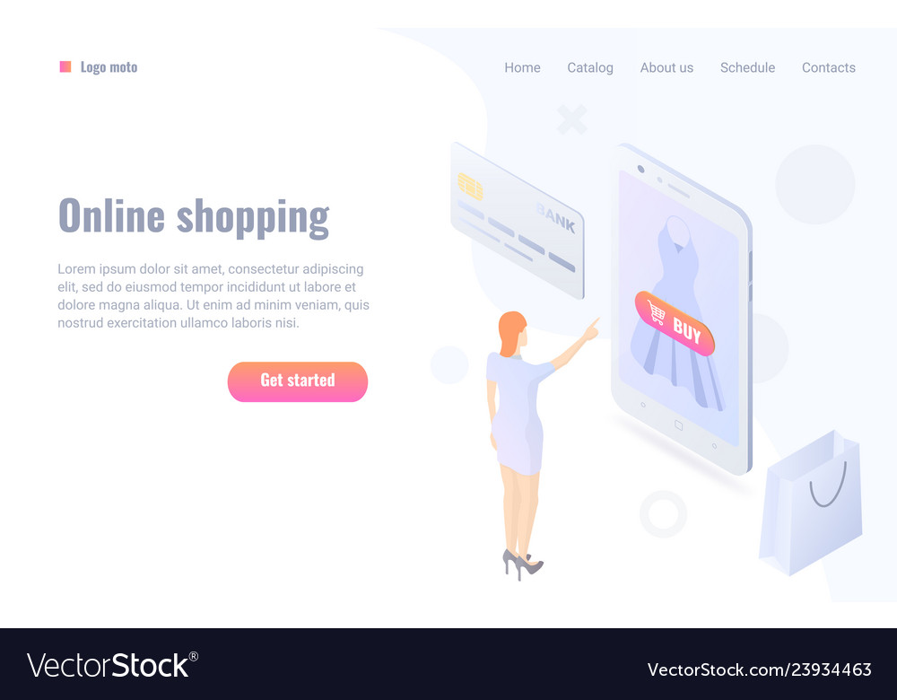 Online shopping concept Royalty Free Vector Image