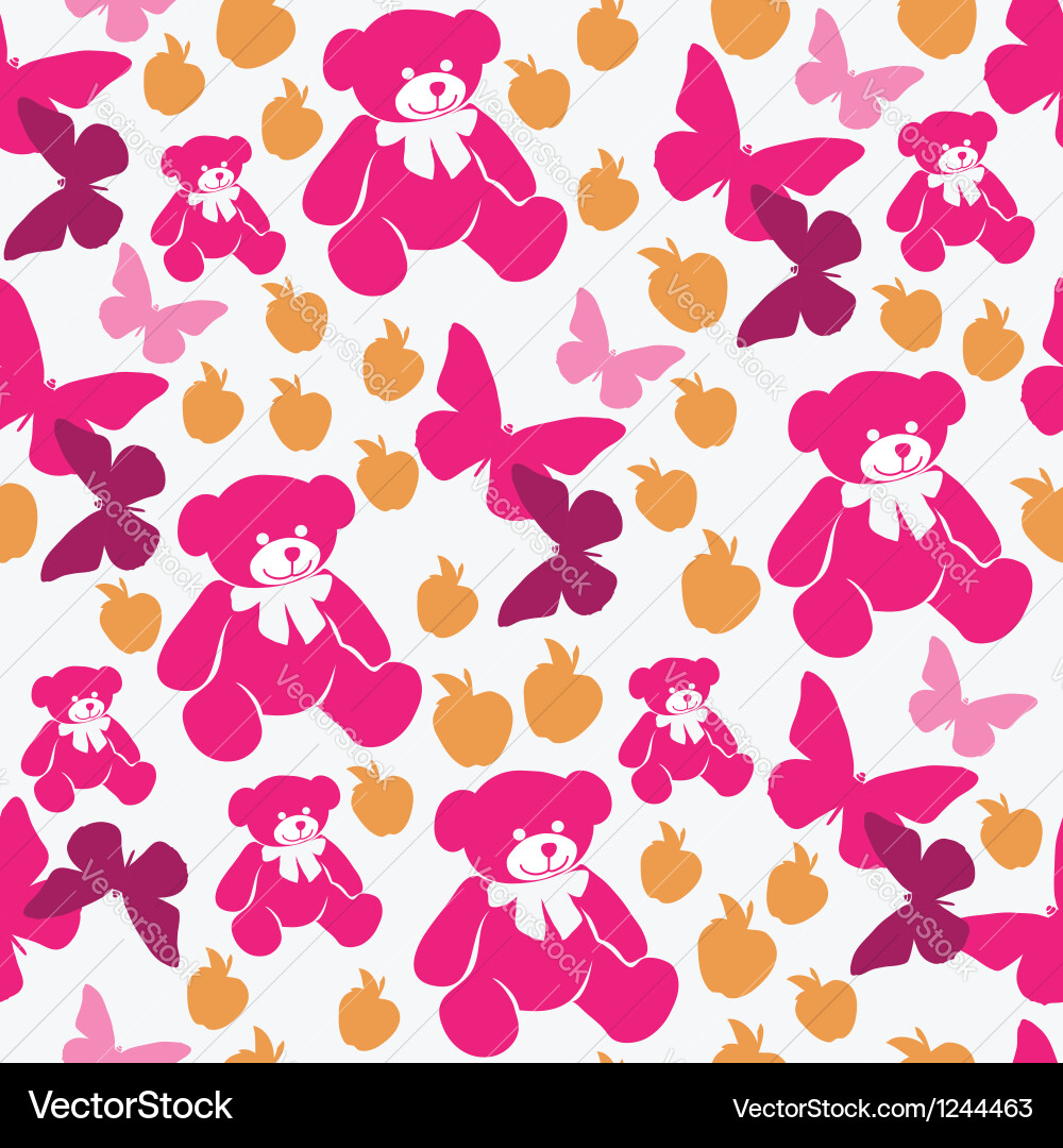 Seamless pattern teddy bears Royalty Free Vector Image