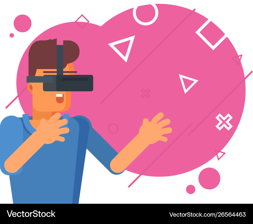 Virtual reality poster flat Royalty Free Vector Image