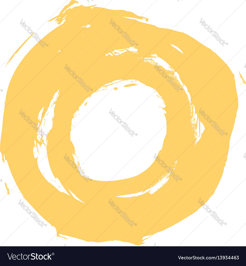 Yellow brushstroke circle form Royalty Free Vector Image