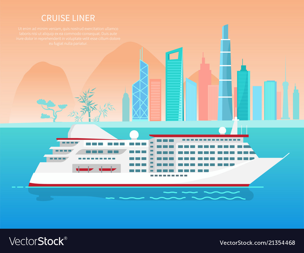 Cruise liner poster and text