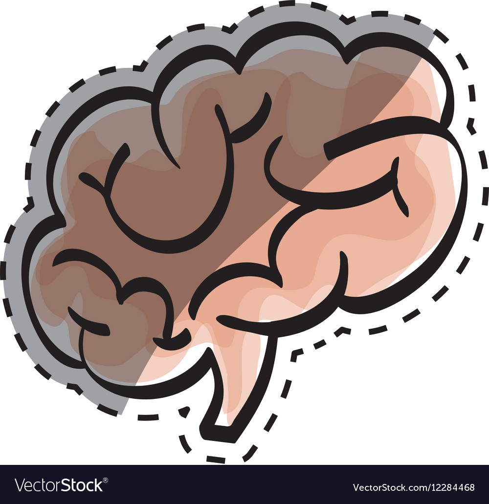 Human brain scribble Royalty Free Vector Image