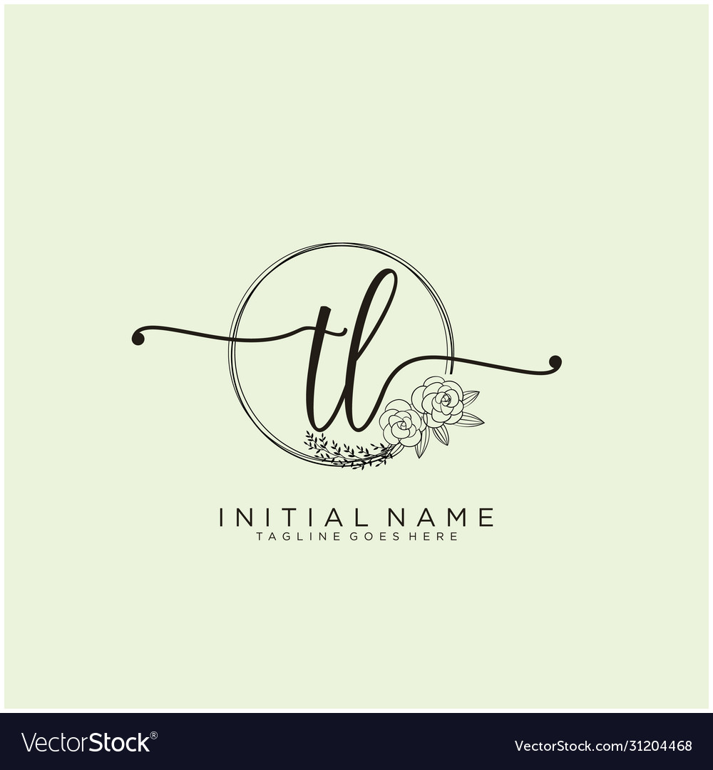 Letter initial tl beauty monogram and elegant Vector Image