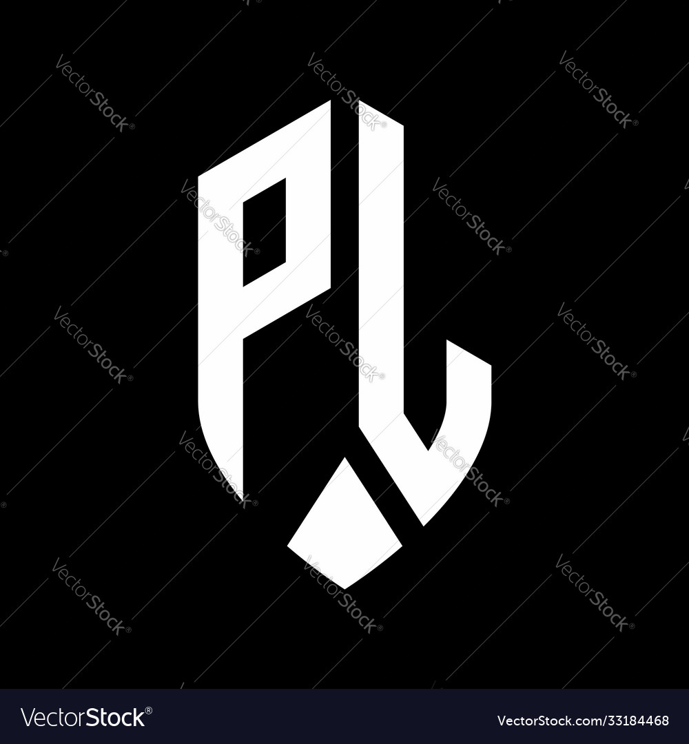 Pl logo monogram with emblem shield style design Vector Image