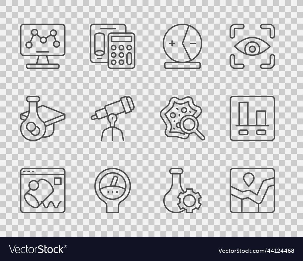 Set line data visualisation graph chart vector image Set line data visualisation graph chart