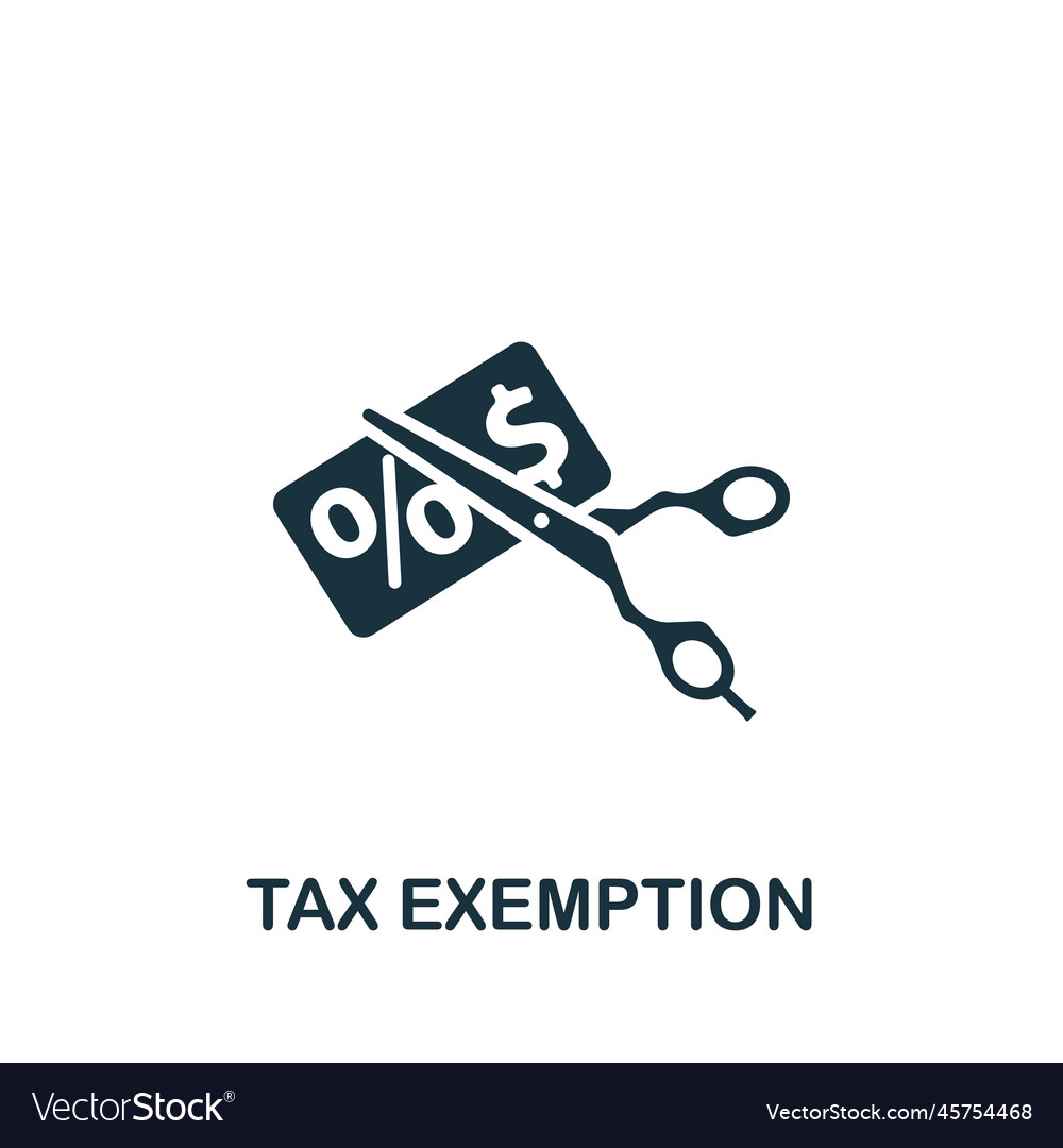 Tax exemption icon monochrome simple sign from