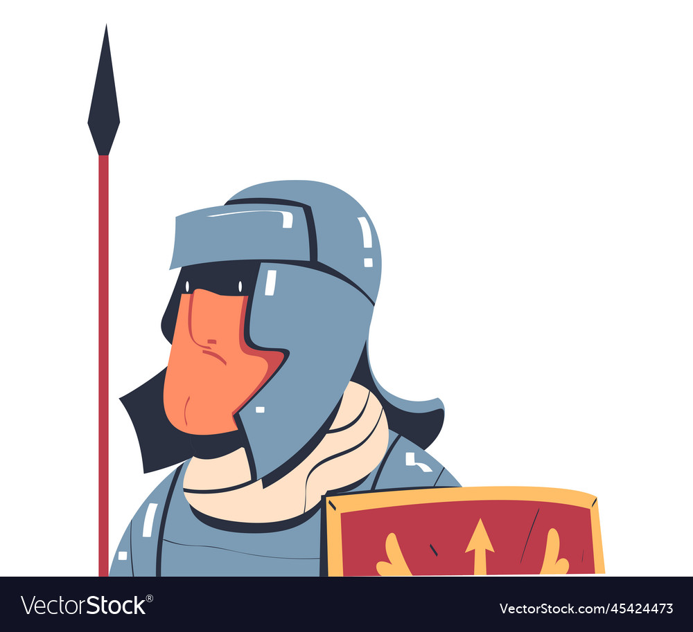 Ancient man roman character in armour standing Vector Image