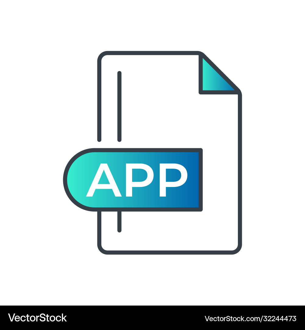 App file format icon extension gradient icon Vector Image