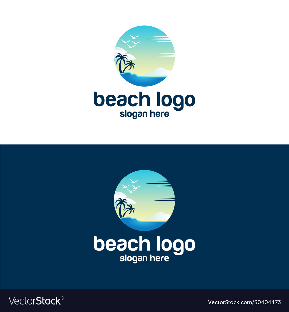 Beach logo design Royalty Free Vector Image - VectorStock