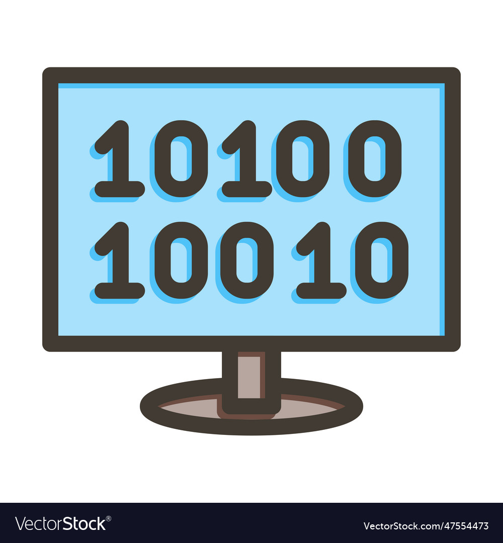 Binary code thick line icon for personal Vector Image